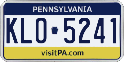 PA license plate KLO5241