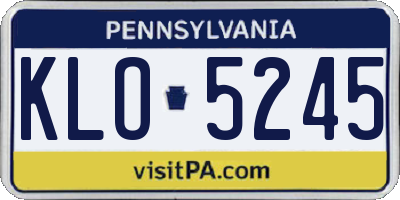 PA license plate KLO5245