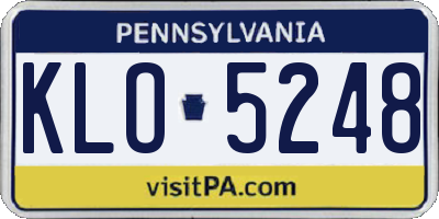 PA license plate KLO5248