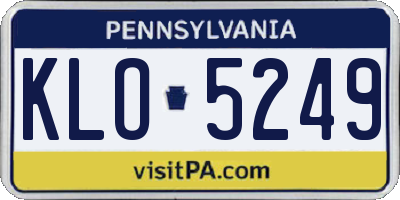 PA license plate KLO5249