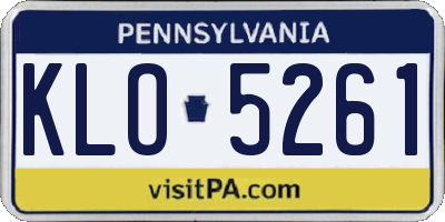 PA license plate KLO5261