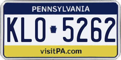 PA license plate KLO5262