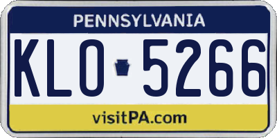 PA license plate KLO5266