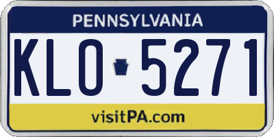 PA license plate KLO5271