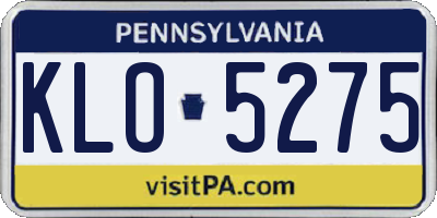 PA license plate KLO5275