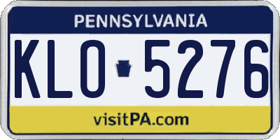 PA license plate KLO5276
