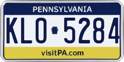 PA license plate KLO5284