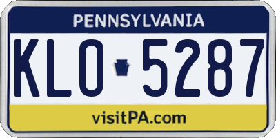 PA license plate KLO5287
