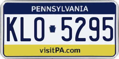 PA license plate KLO5295