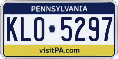 PA license plate KLO5297