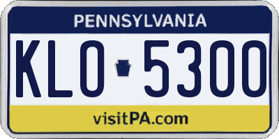 PA license plate KLO5300