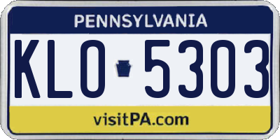 PA license plate KLO5303