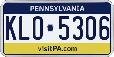 PA license plate KLO5306