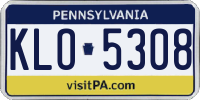 PA license plate KLO5308