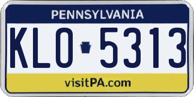 PA license plate KLO5313