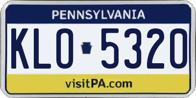 PA license plate KLO5320