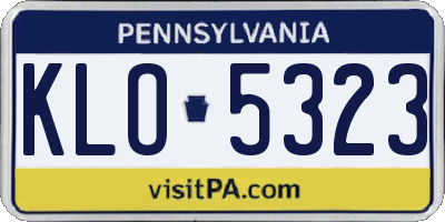 PA license plate KLO5323