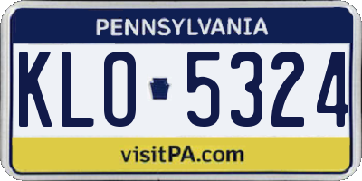 PA license plate KLO5324