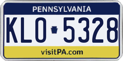 PA license plate KLO5328