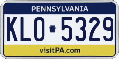 PA license plate KLO5329
