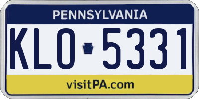 PA license plate KLO5331