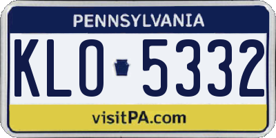 PA license plate KLO5332