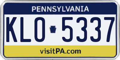 PA license plate KLO5337