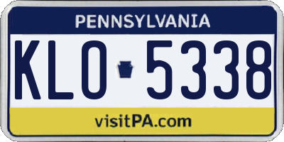 PA license plate KLO5338