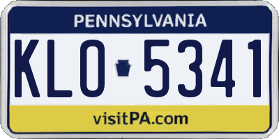 PA license plate KLO5341