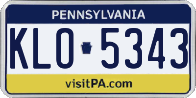 PA license plate KLO5343
