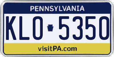 PA license plate KLO5350