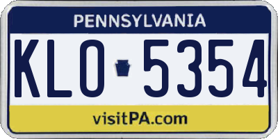 PA license plate KLO5354