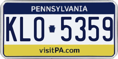 PA license plate KLO5359