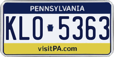 PA license plate KLO5363