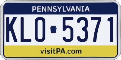 PA license plate KLO5371