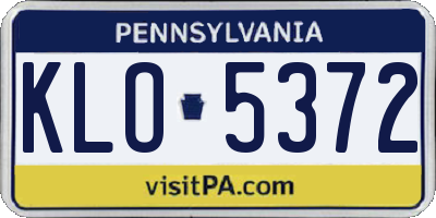 PA license plate KLO5372