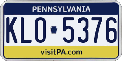 PA license plate KLO5376