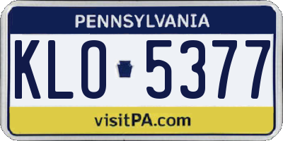 PA license plate KLO5377