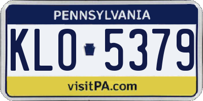 PA license plate KLO5379