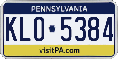 PA license plate KLO5384