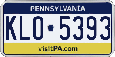 PA license plate KLO5393