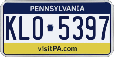 PA license plate KLO5397