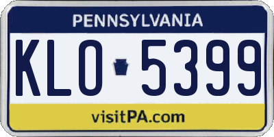 PA license plate KLO5399