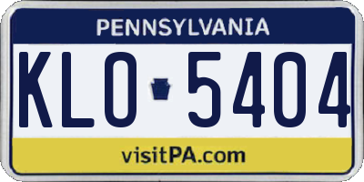 PA license plate KLO5404