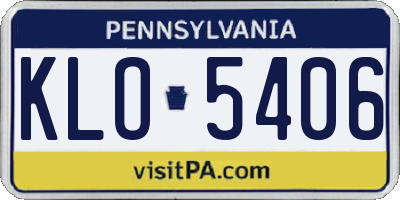 PA license plate KLO5406