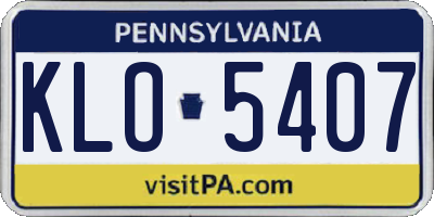 PA license plate KLO5407