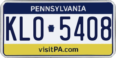 PA license plate KLO5408