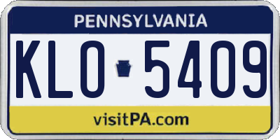 PA license plate KLO5409