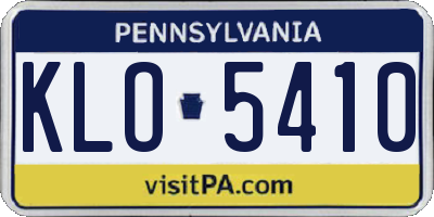 PA license plate KLO5410