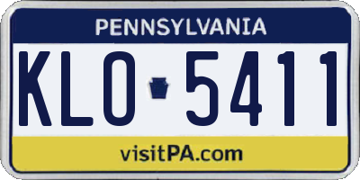 PA license plate KLO5411